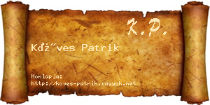 Köves Patrik névjegykártya