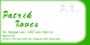 patrik koves business card